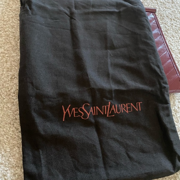 Authentic Yves Saint Laurent maroon clutch - Picture 9 of 10